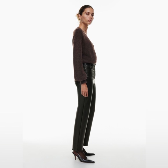 2. Aritzia Wilfred Vegan Leather Melina Pant in Black - Picture 3 of 14